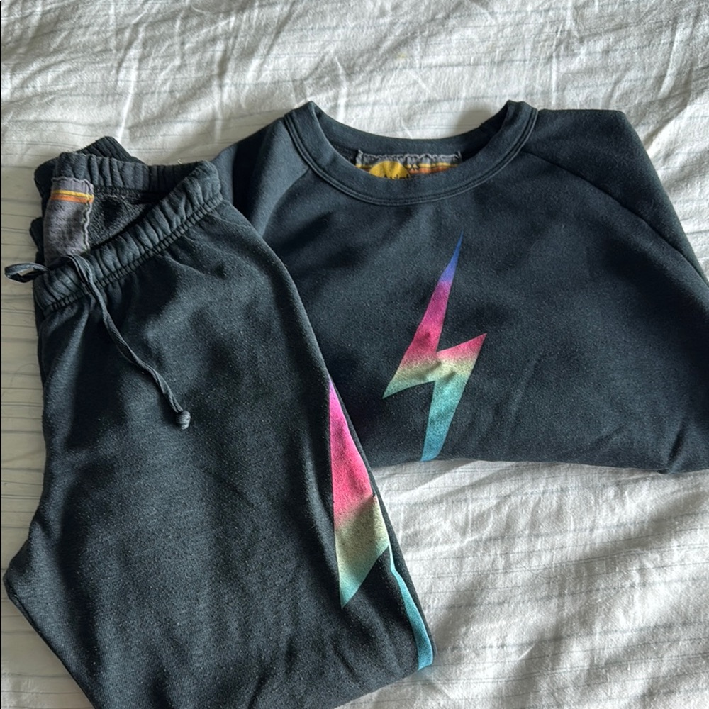 Aviator Nation Blue Track Pants & Sweatshirt Set